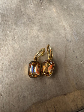 Citrine Gemstone Glam Drop Earrings
